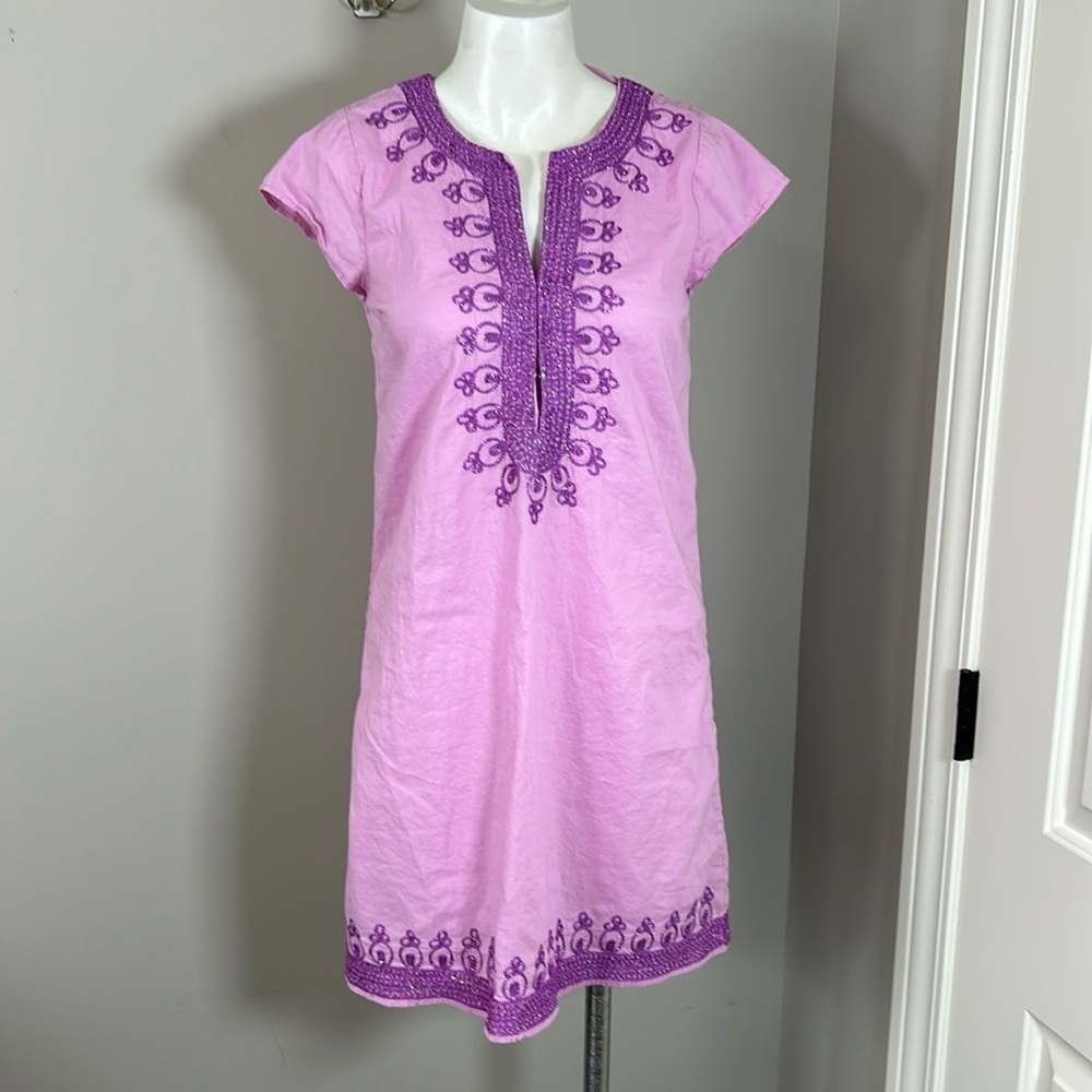 Calypso Christiane Celle Pink Lavender Embroidered Coverup Dress Sz XS